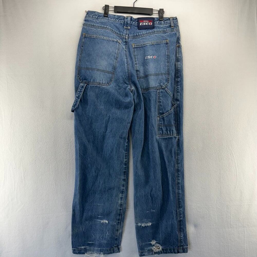 Vintage Willie Esco Jeans Mens 36 Fits 34x32 Blue Baggy Carpenter Distressed y2k